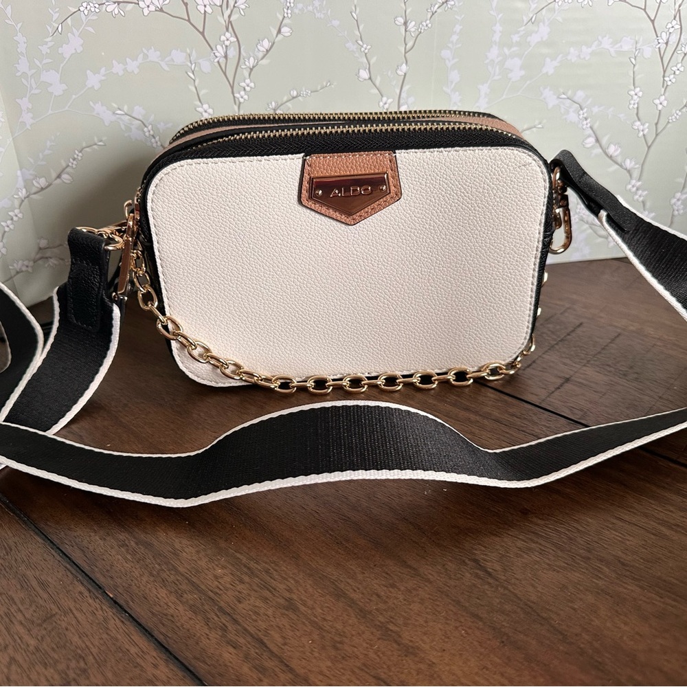 Aldo Ivie Crossbody White/Tan/Black